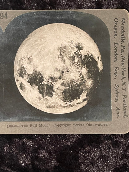 Vintage Stereoview Photo The Moon