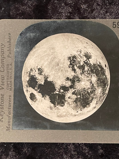 Vintage Stereoview Photo The Moon