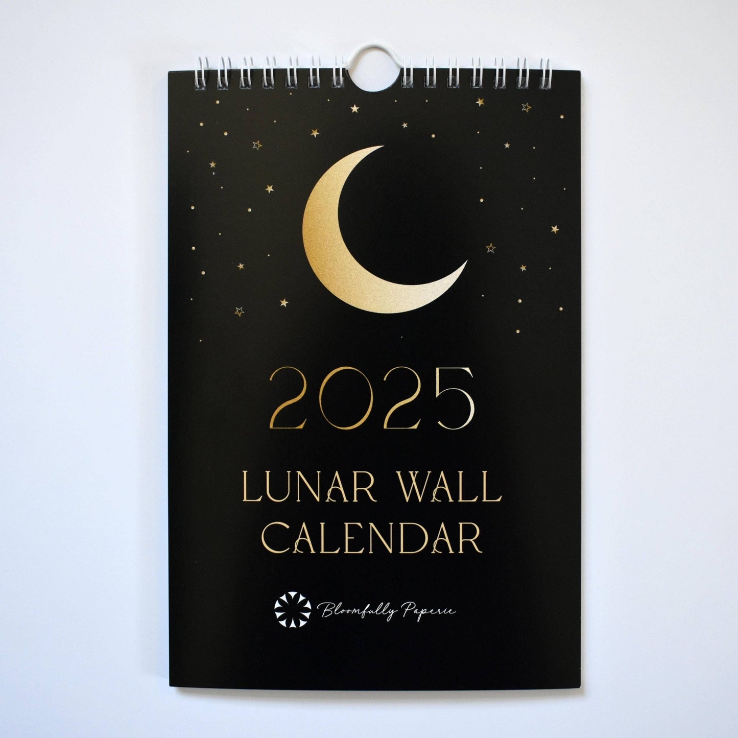 2025 Black & Gold Moon Wall Calendar  - Loved To Death