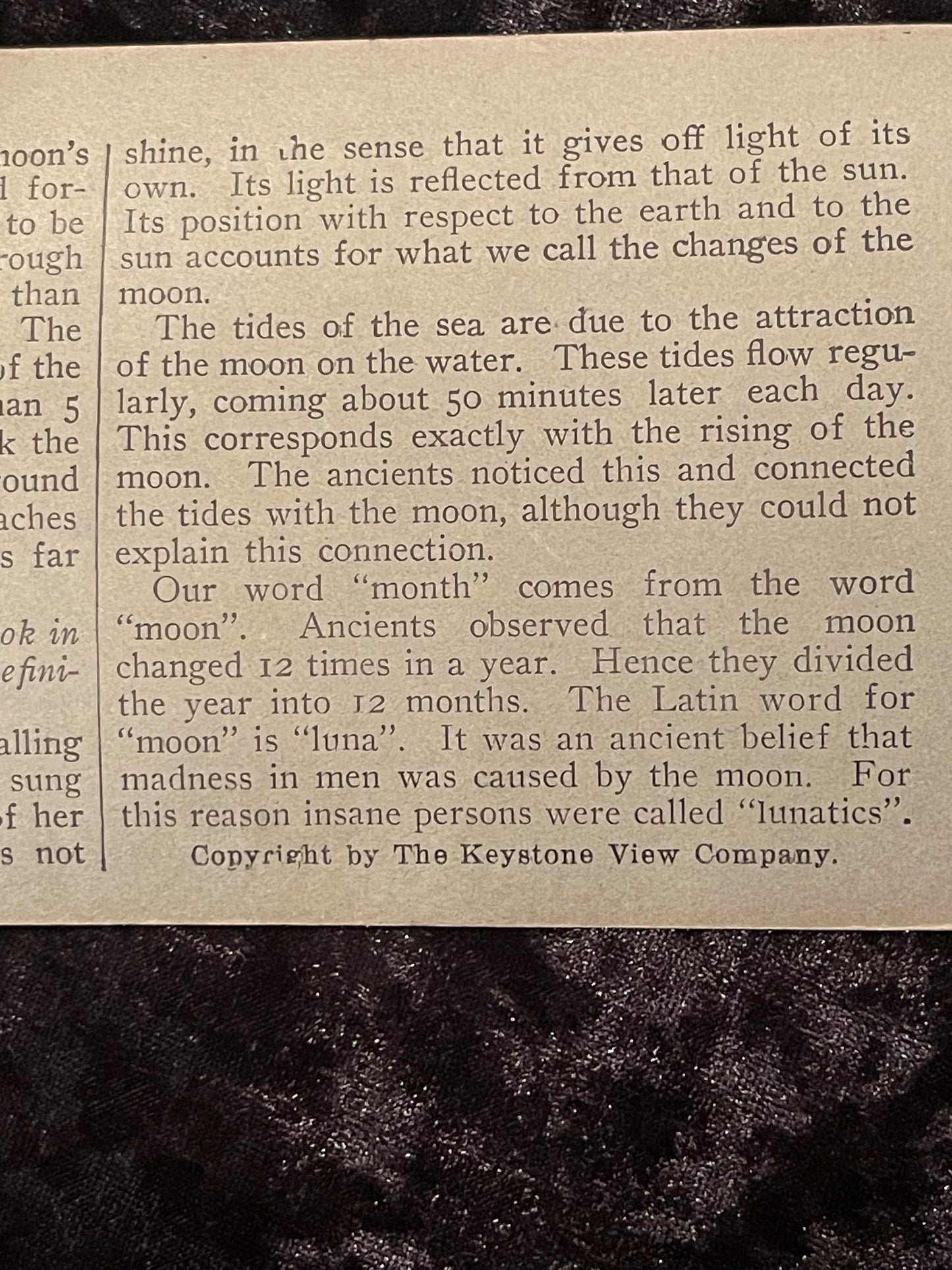 Vintage Stereoview Photo The Moon