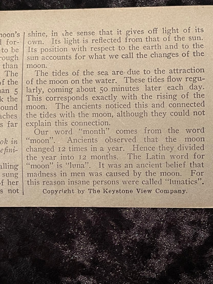 Vintage Stereoview Photo The Moon