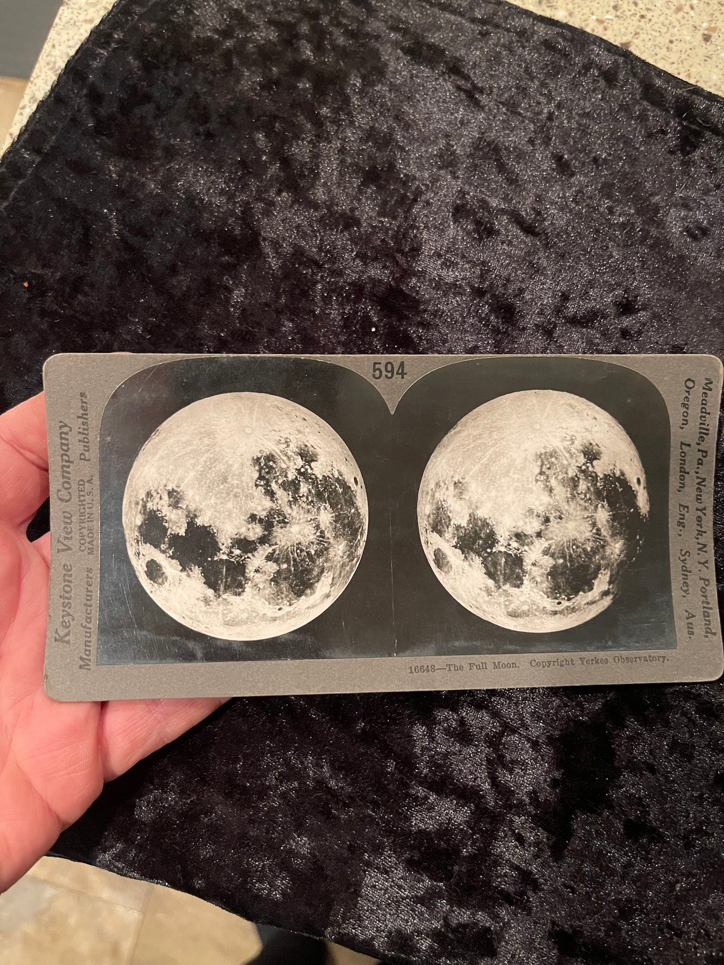 Vintage Stereoview Photo The Moon