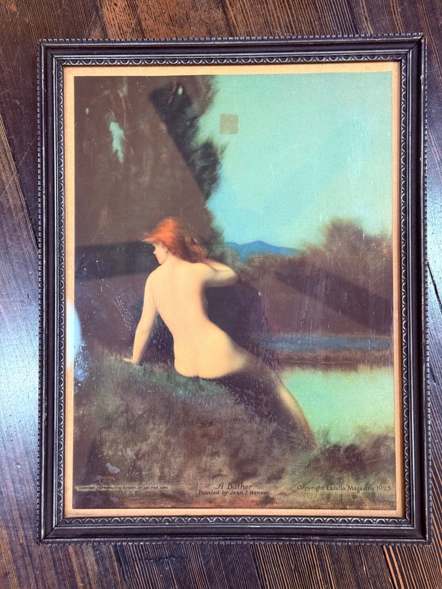 Antique 1925 Mermaid Print Framed - Loved To Death