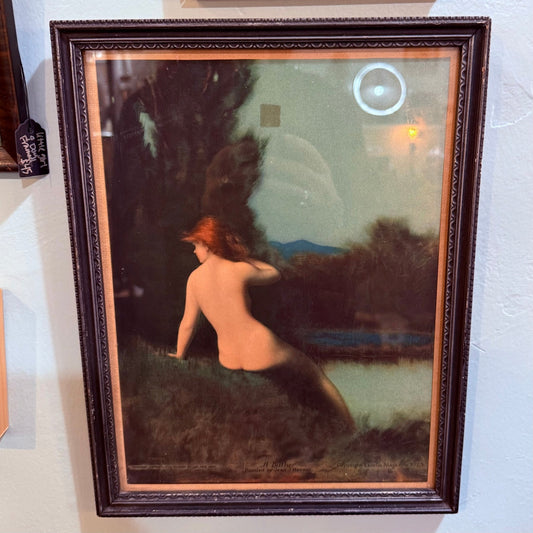 Antique 1925 Mermaid Print Framed - Loved To Death