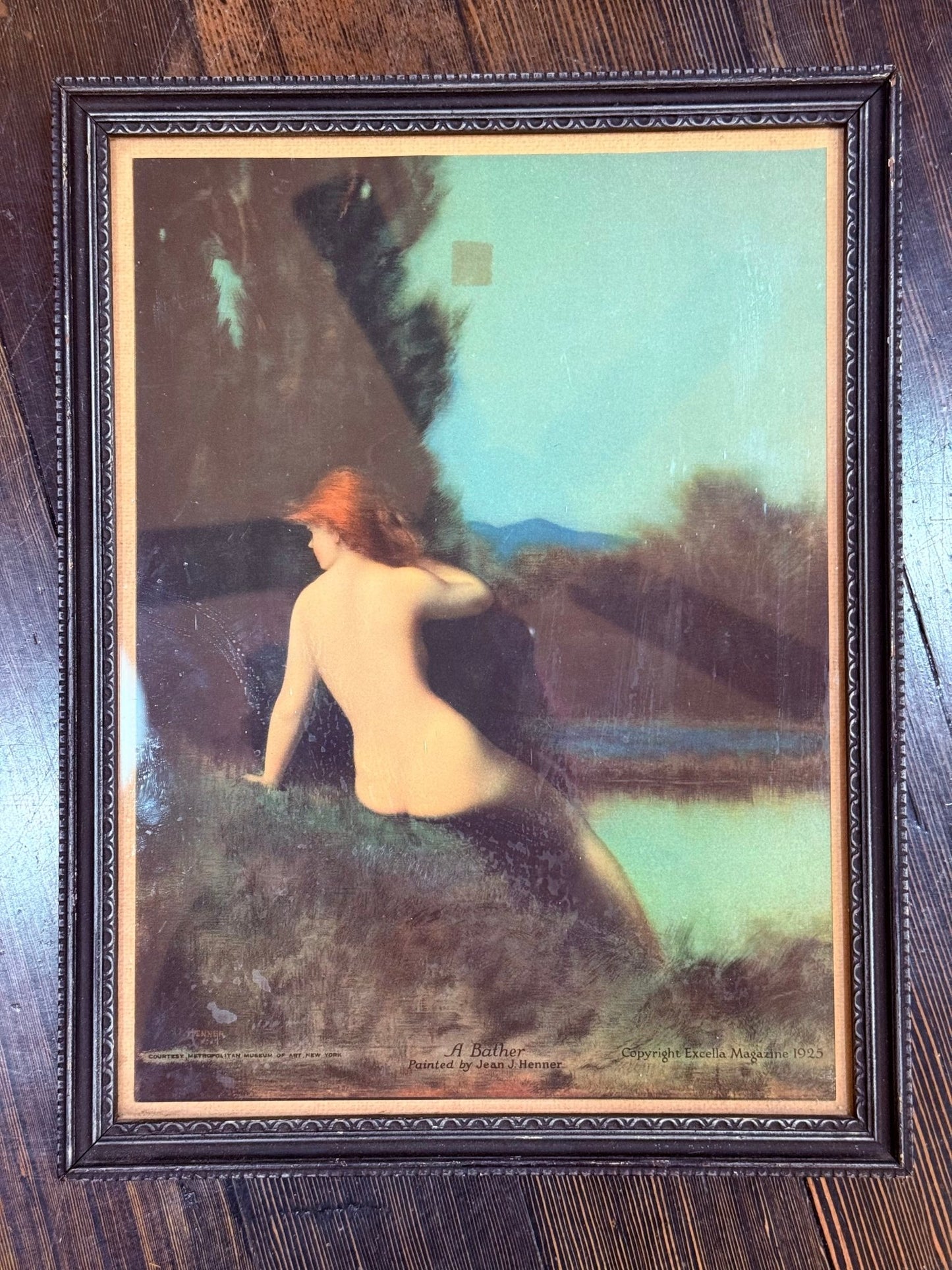 Antique 1925 Mermaid Print Framed - Loved To Death