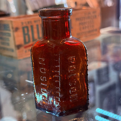 Antique Amber Poison Bottle - Loved To Death