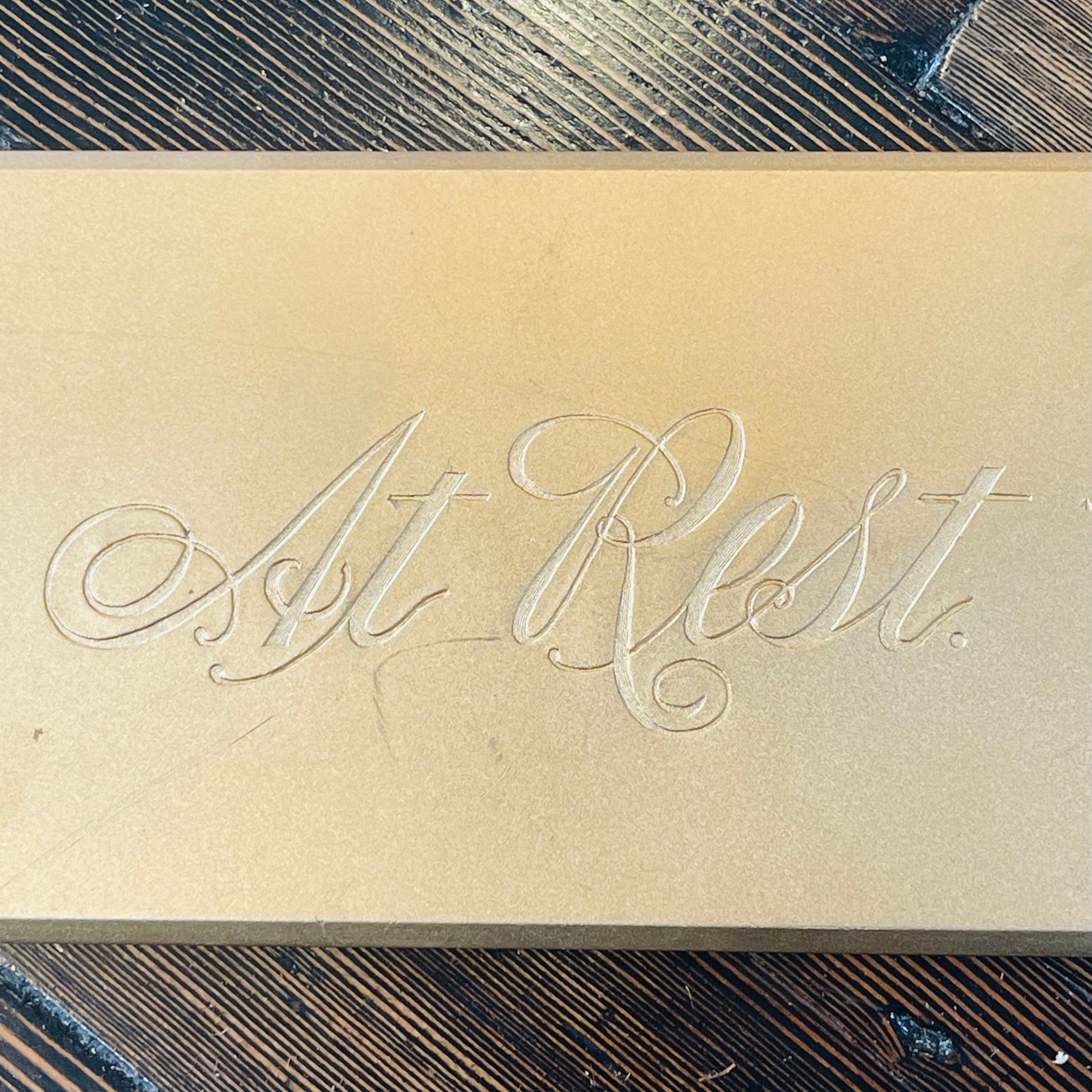 Antique At Rest Coffin Plaque - Loved To Death