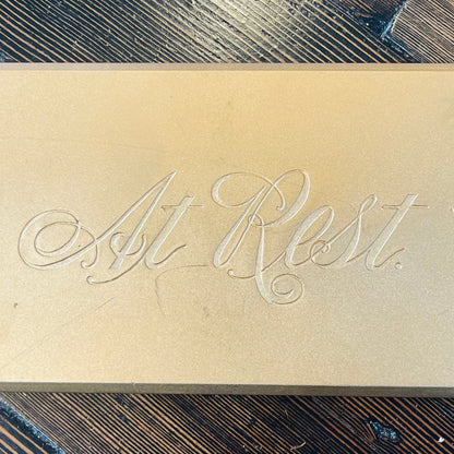 Antique At Rest Coffin Plaque - Loved To Death