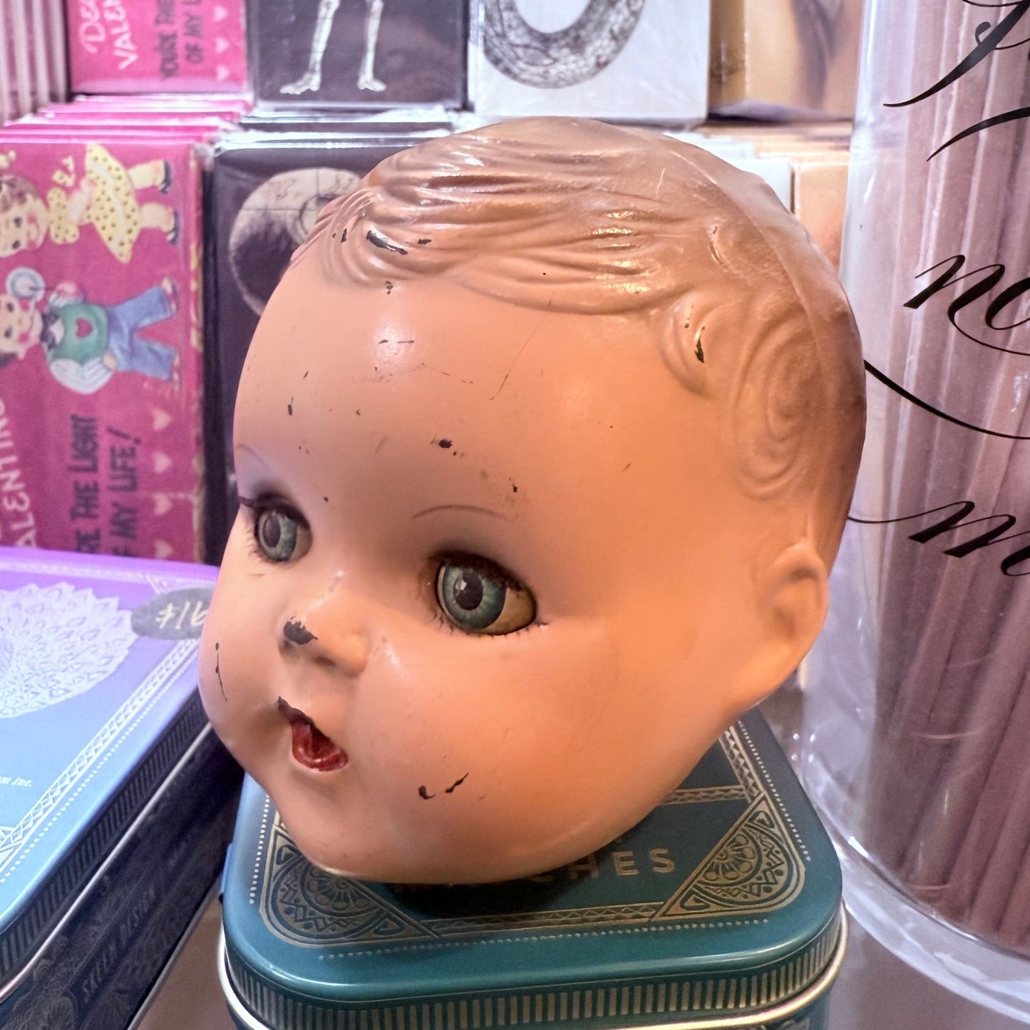 Antique Doll Head with Sleep Eyes - Loved To Death