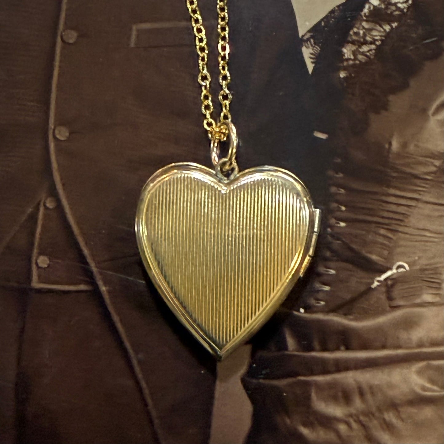 Antique Gold Filled Double Heart Floral Locket - Loved To Death