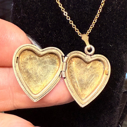 Antique Gold Filled Double Heart Locket - Loved To Death