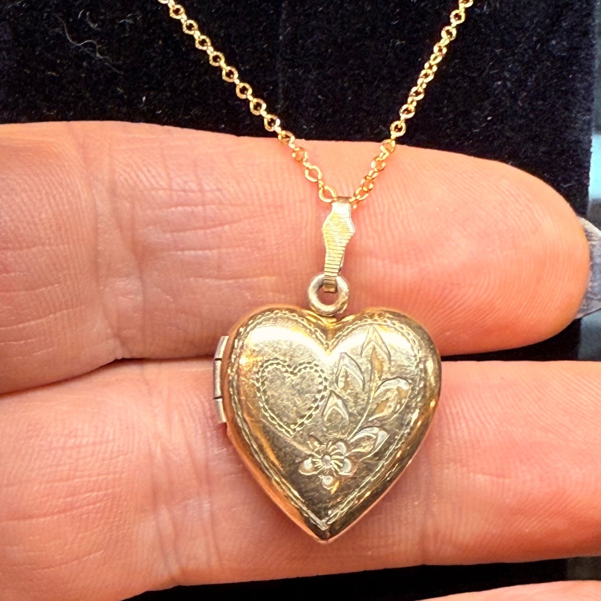 Antique Gold Filled Double Heart Locket - Loved To Death