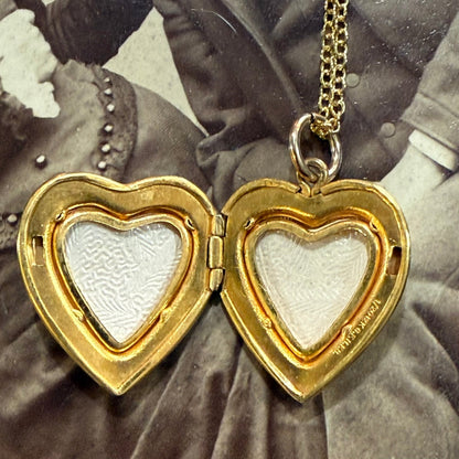 Antique Gold Filled Heart Floral Locket - Loved To Death