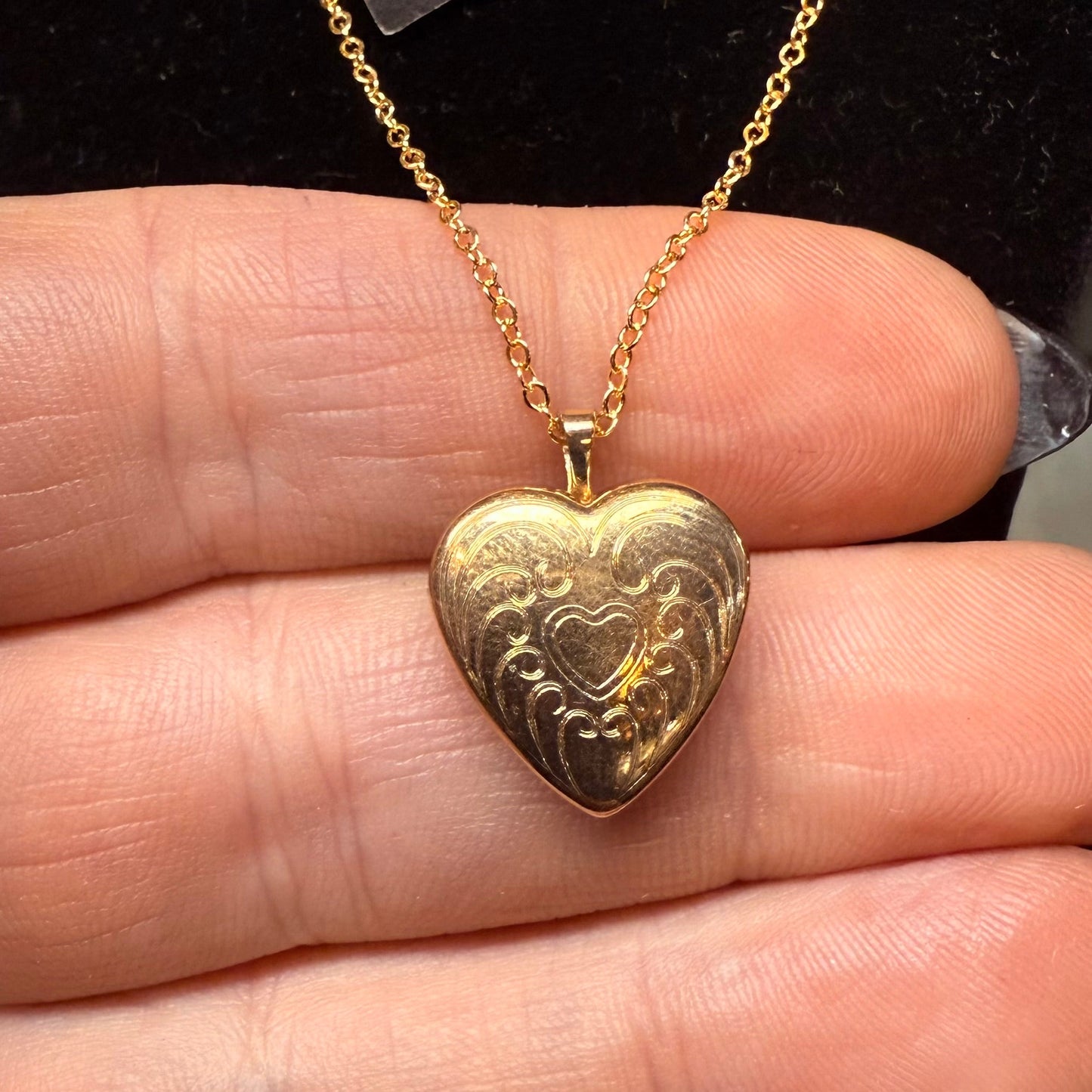 Antique Gold Filled Heart Locket Small - Loved To Death