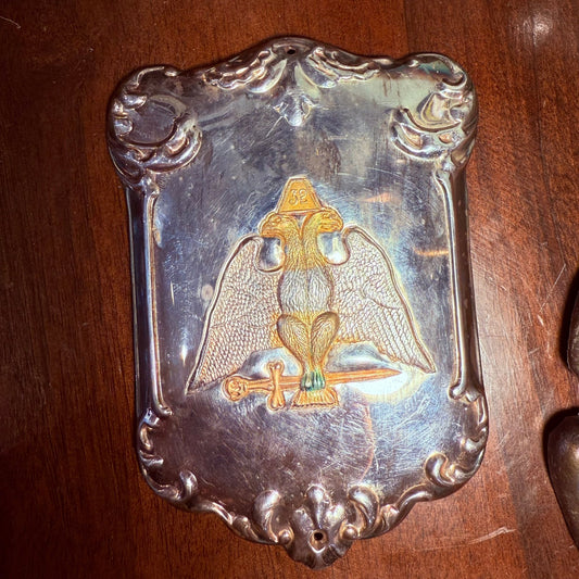 Antique Masonic 32nd Degree Coffin Adornment - Loved To Death