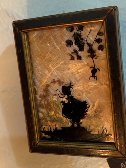 Antique Milkweed Black Framed Silhouette Spider - Loved To Death