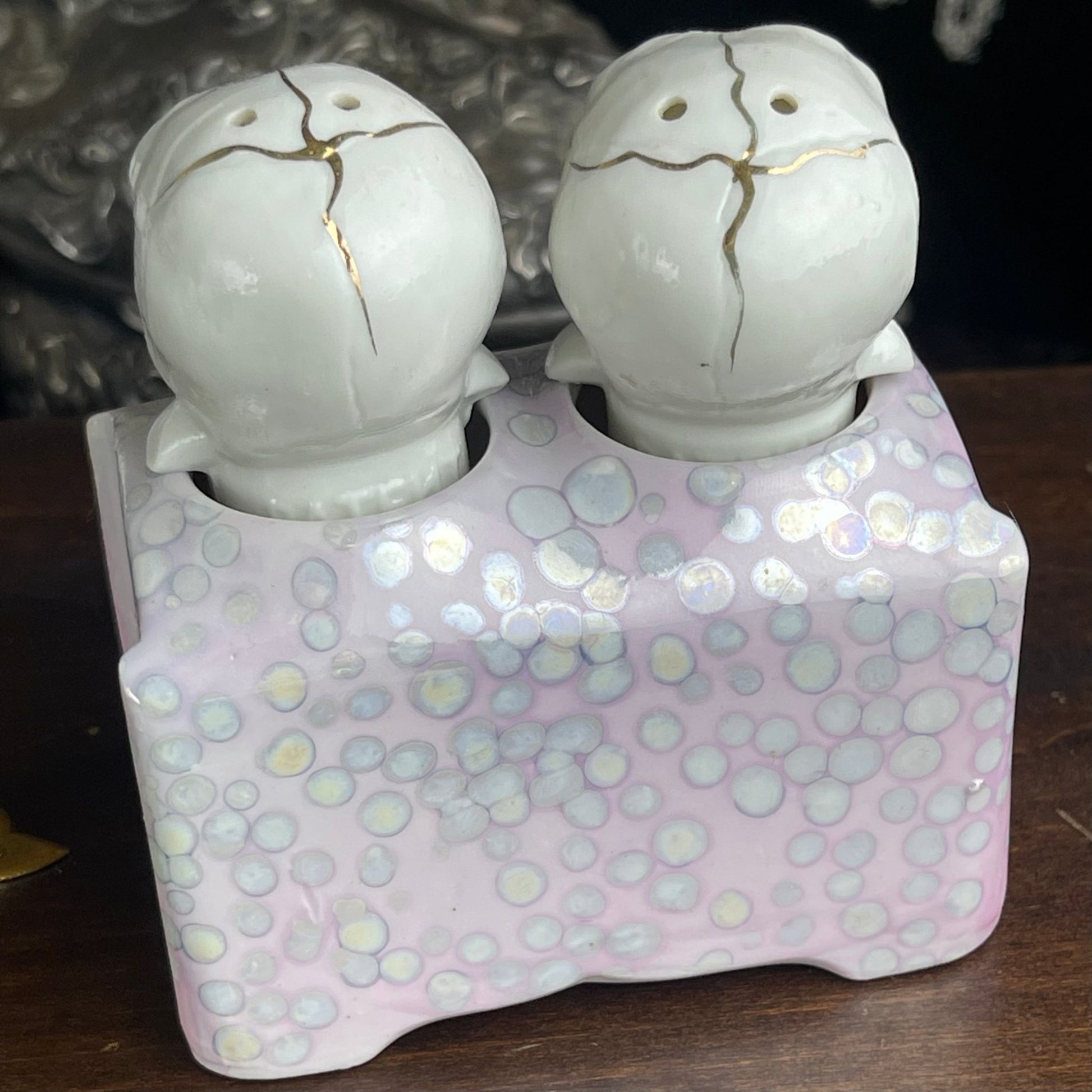 Antique Skull Nodder Salt & Pepper Set - Loved To Death