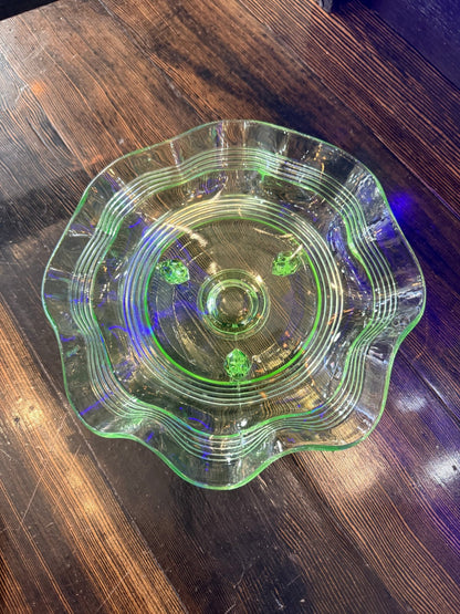 Antique Uranium Glass Candy Dish - Loved To Death