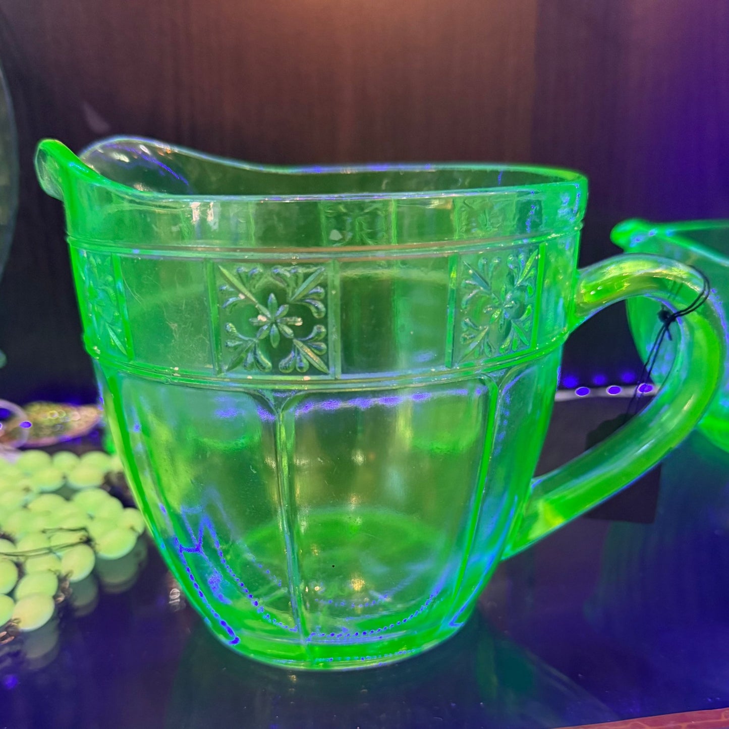 Antique Uranium Glass Pitcher - Loved To Death