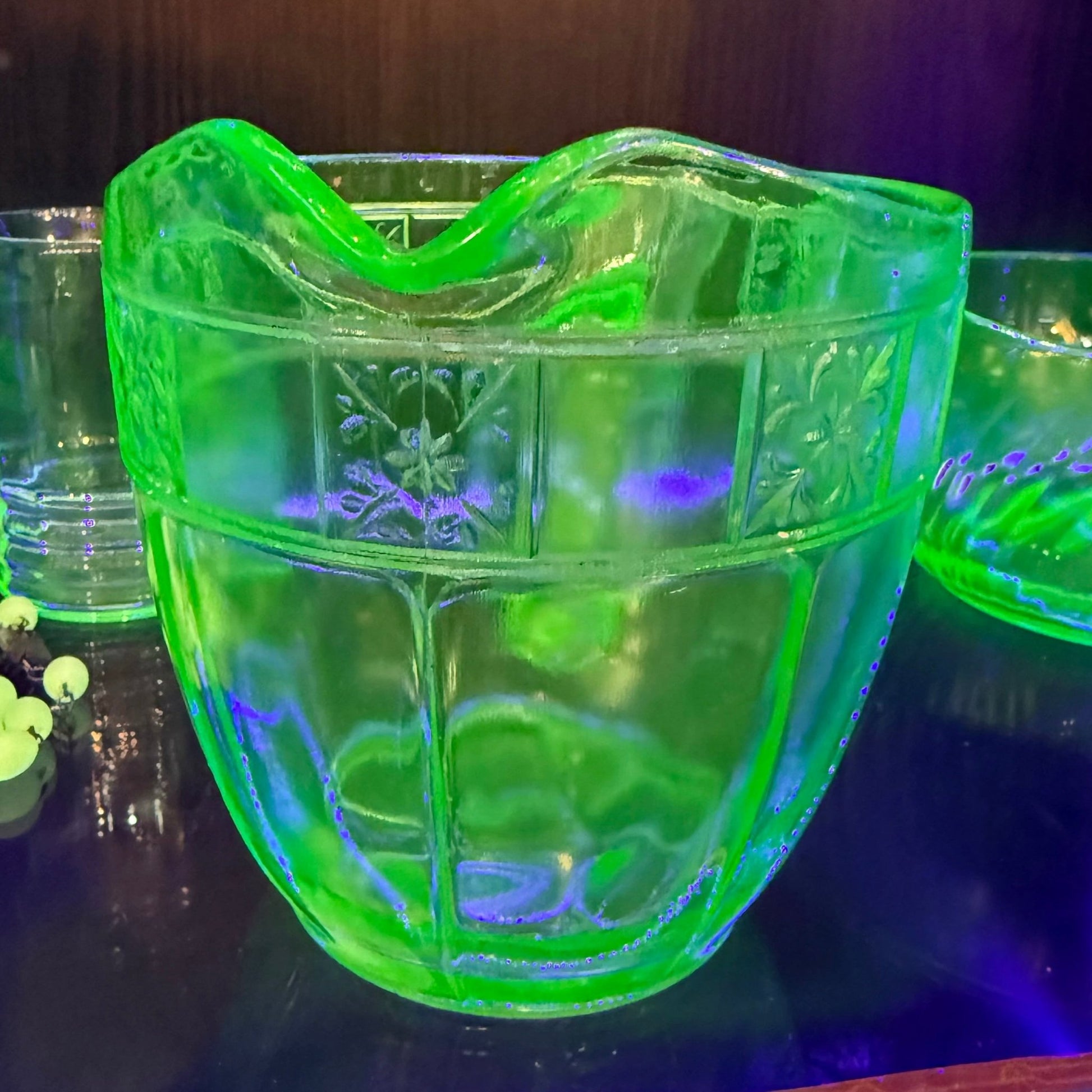 Antique Uranium Glass Pitcher - Loved To Death