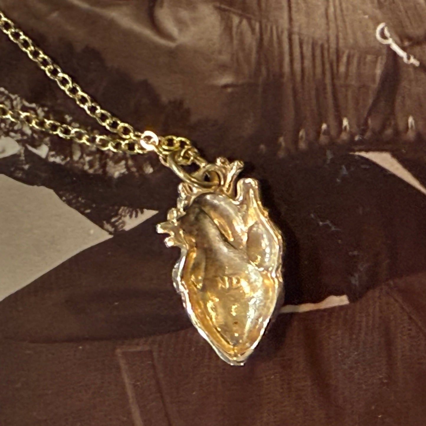 Bronze Anatomical Heart Gold Filled Chain - Loved To Death