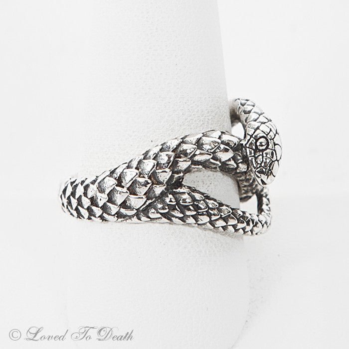 Coiled Snake Sterling Ring - Loved To Death