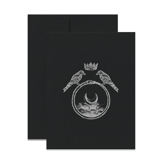 Crow Emblem Greeting Card - Loved To Death