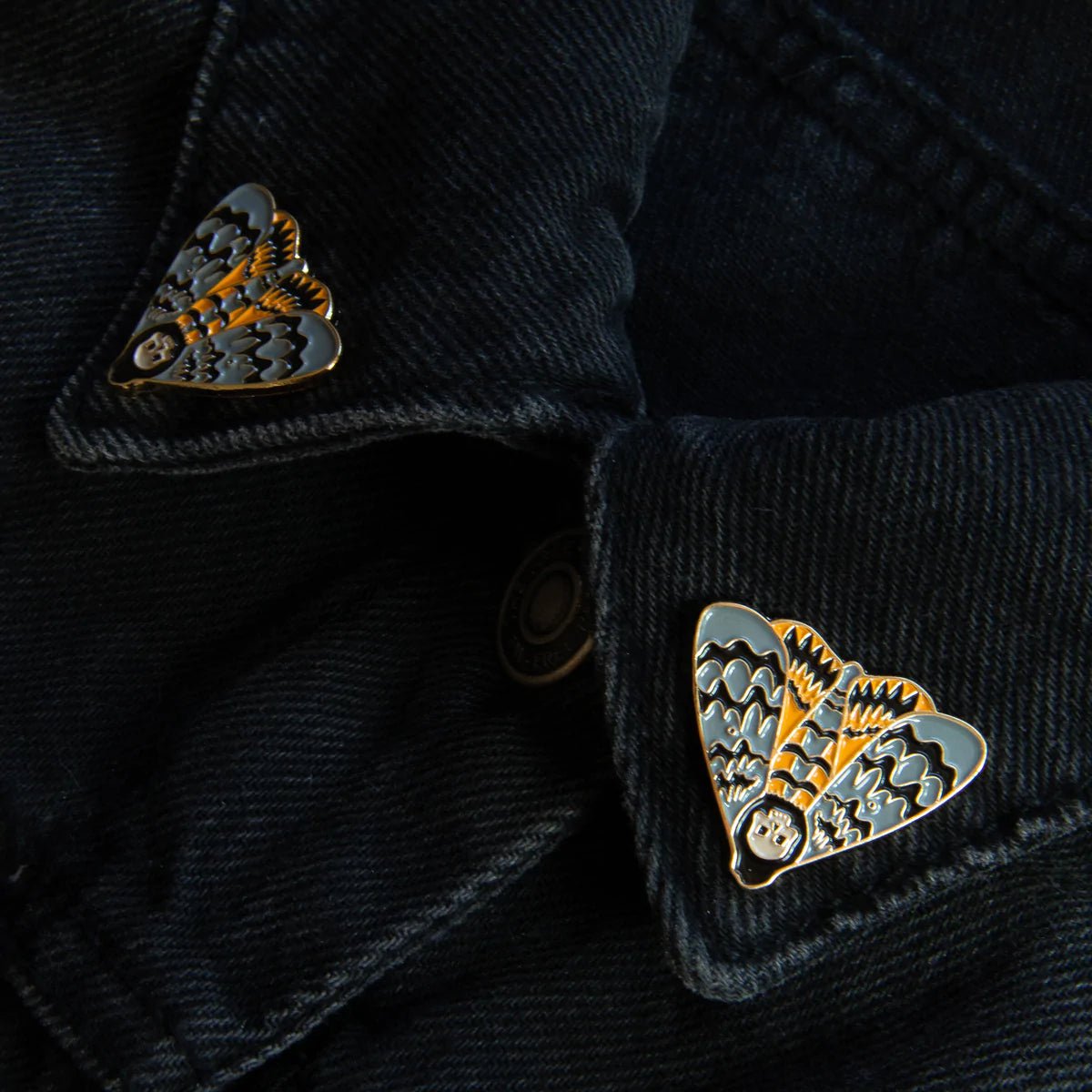 Death Head Moths Collar Enamel Pin Set - Loved To Death