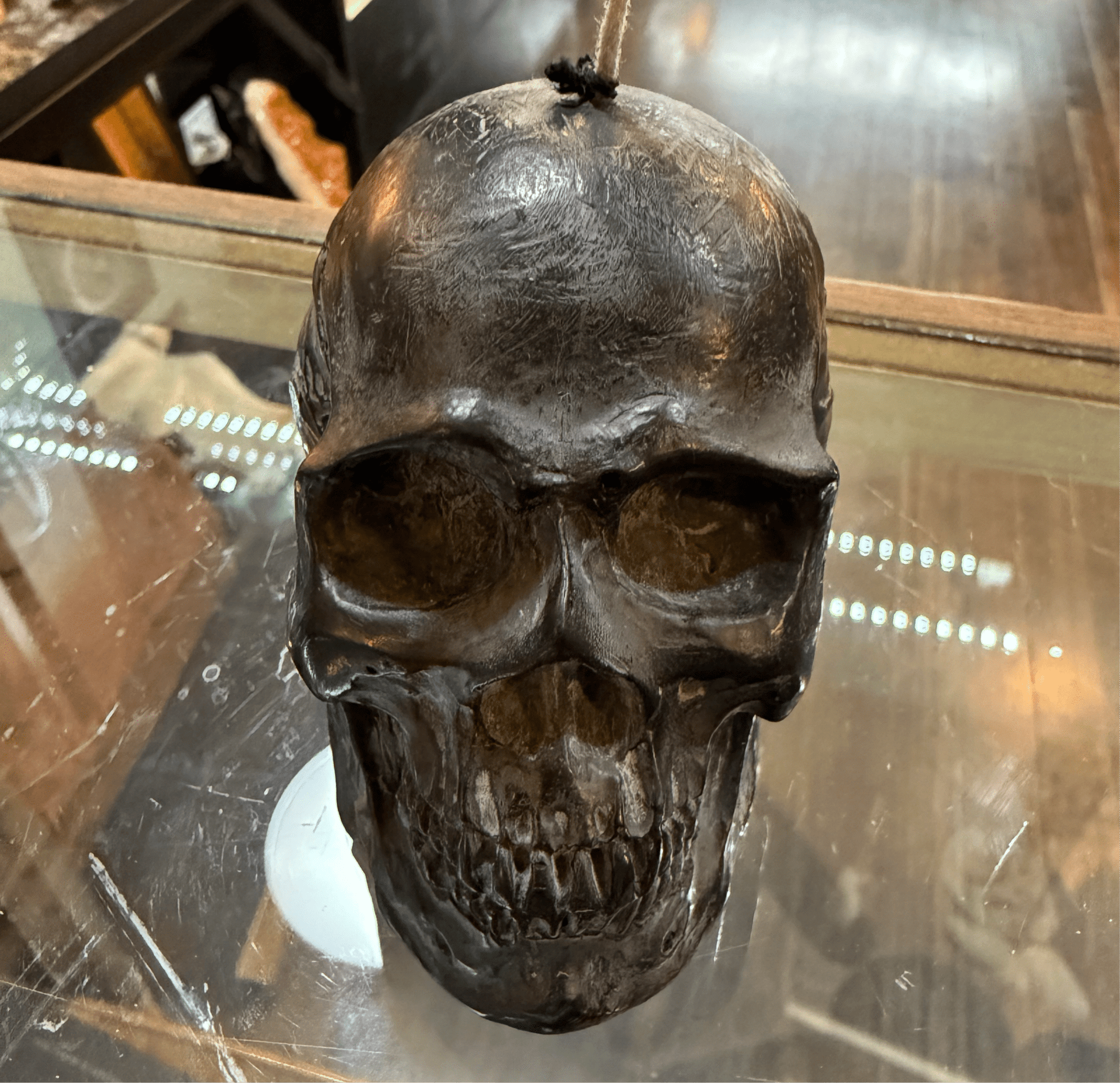 Full Skull Sculptural Black Candle - Loved To Death