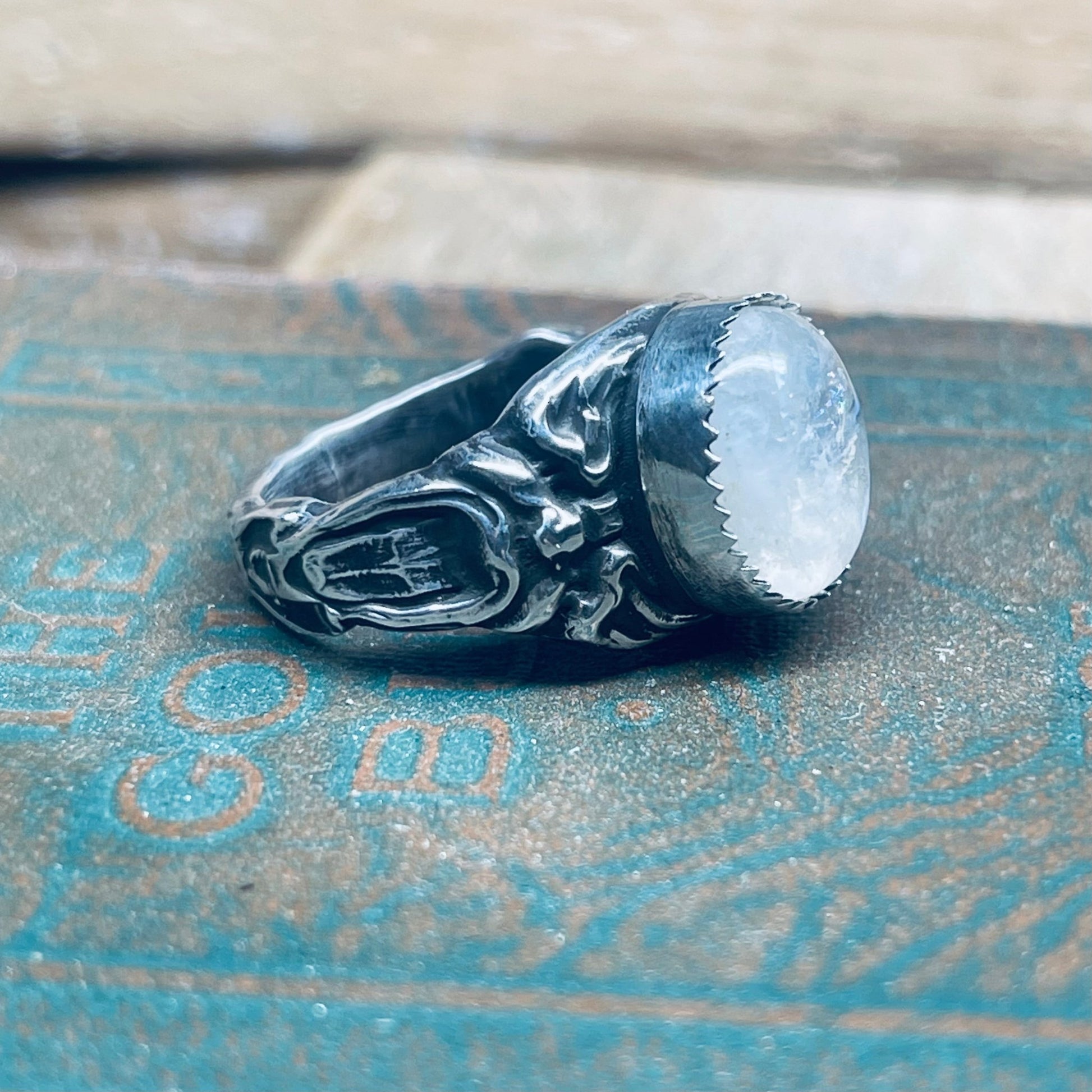 Gothic Victorian Handmade Screaming Gargoyle Ring Sterling - Loved To Death