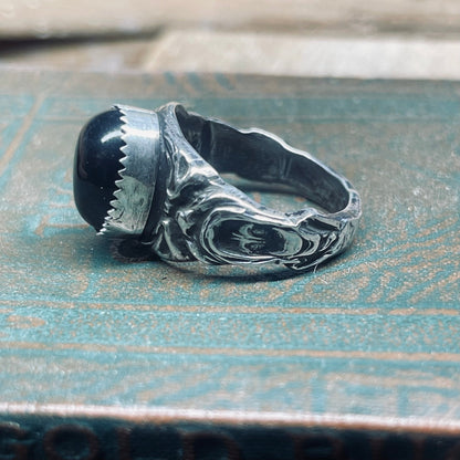 Gothic Victorian Handmade Screaming Gargoyle Ring Sterling - Loved To Death