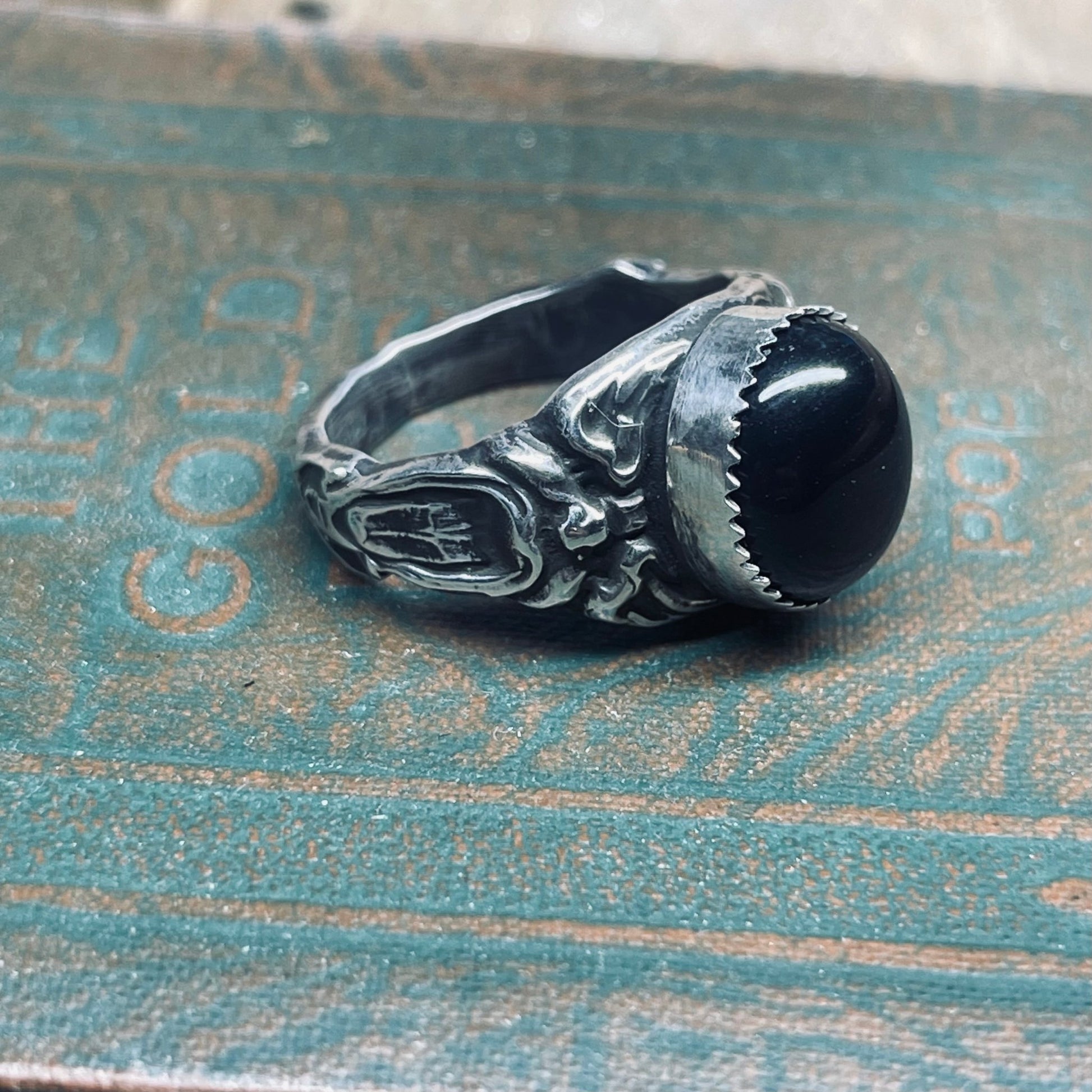 Gothic Victorian Handmade Screaming Gargoyle Ring Sterling - Loved To Death