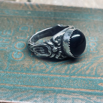 Gothic Victorian Handmade Screaming Gargoyle Ring Sterling - Loved To Death