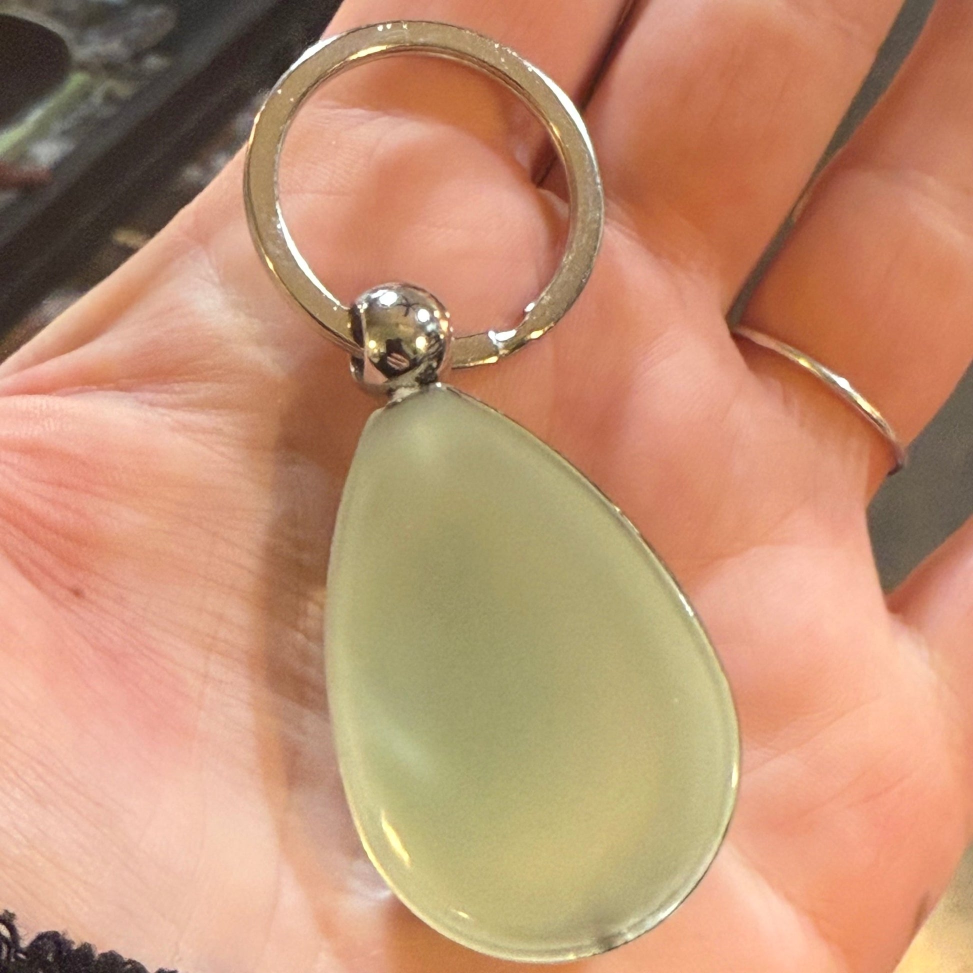 Green Beetle Glow in the Dark Drop Lucite Keychain - Loved To Death