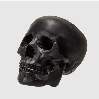 Human Skull Replica Matte Black - Loved To Death