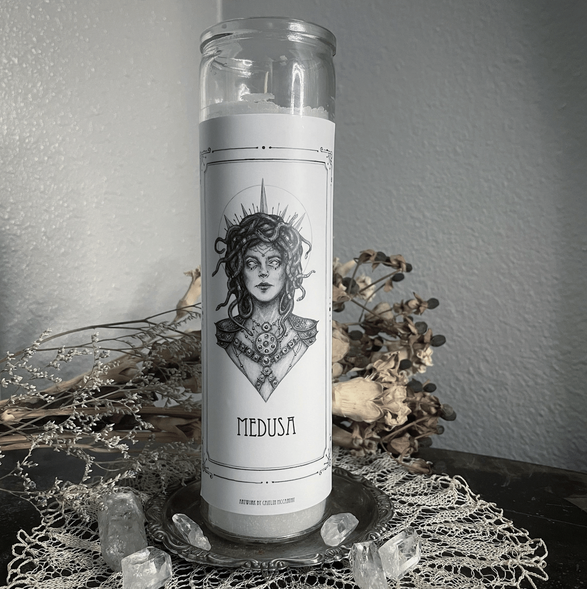 Medusa 7 Day Candle Art By Caitlin McCarthy - Loved To Death