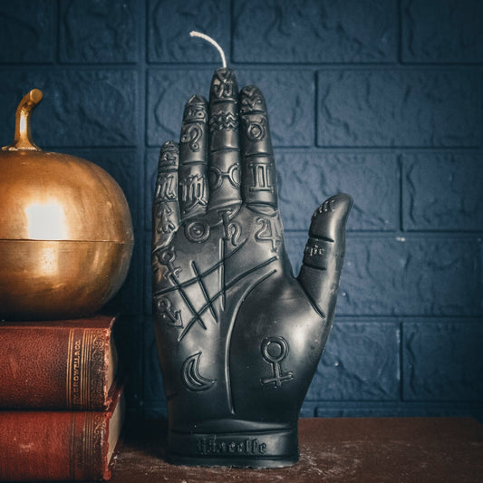 Palmistry Black Sculptural Candle - Loved To Death