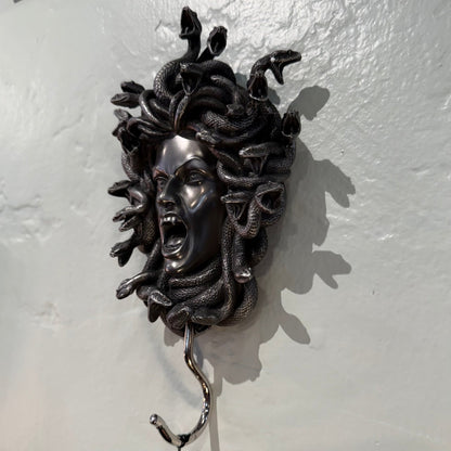 Screaming Medusa Wall Hook Pewter - Loved To Death