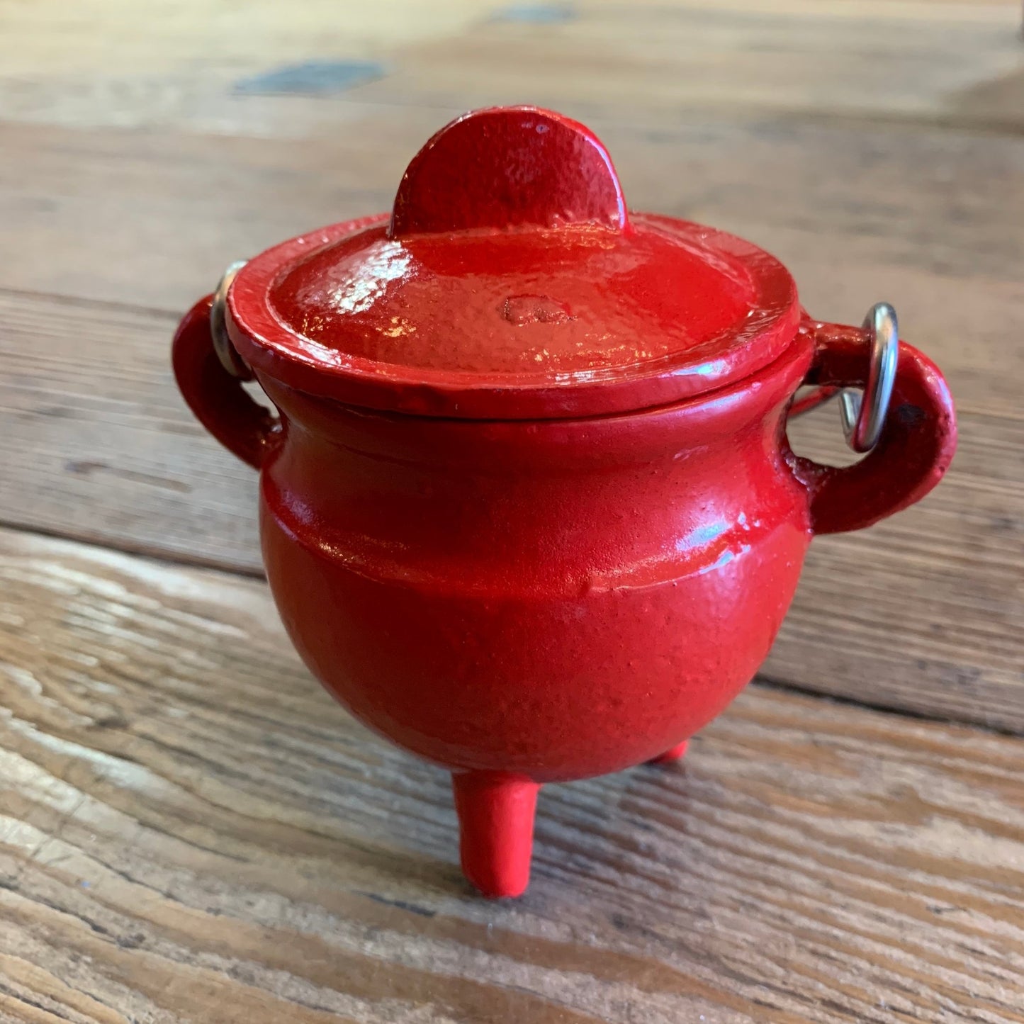 Small Red Cast Iron Cauldron 3" - Loved To Death