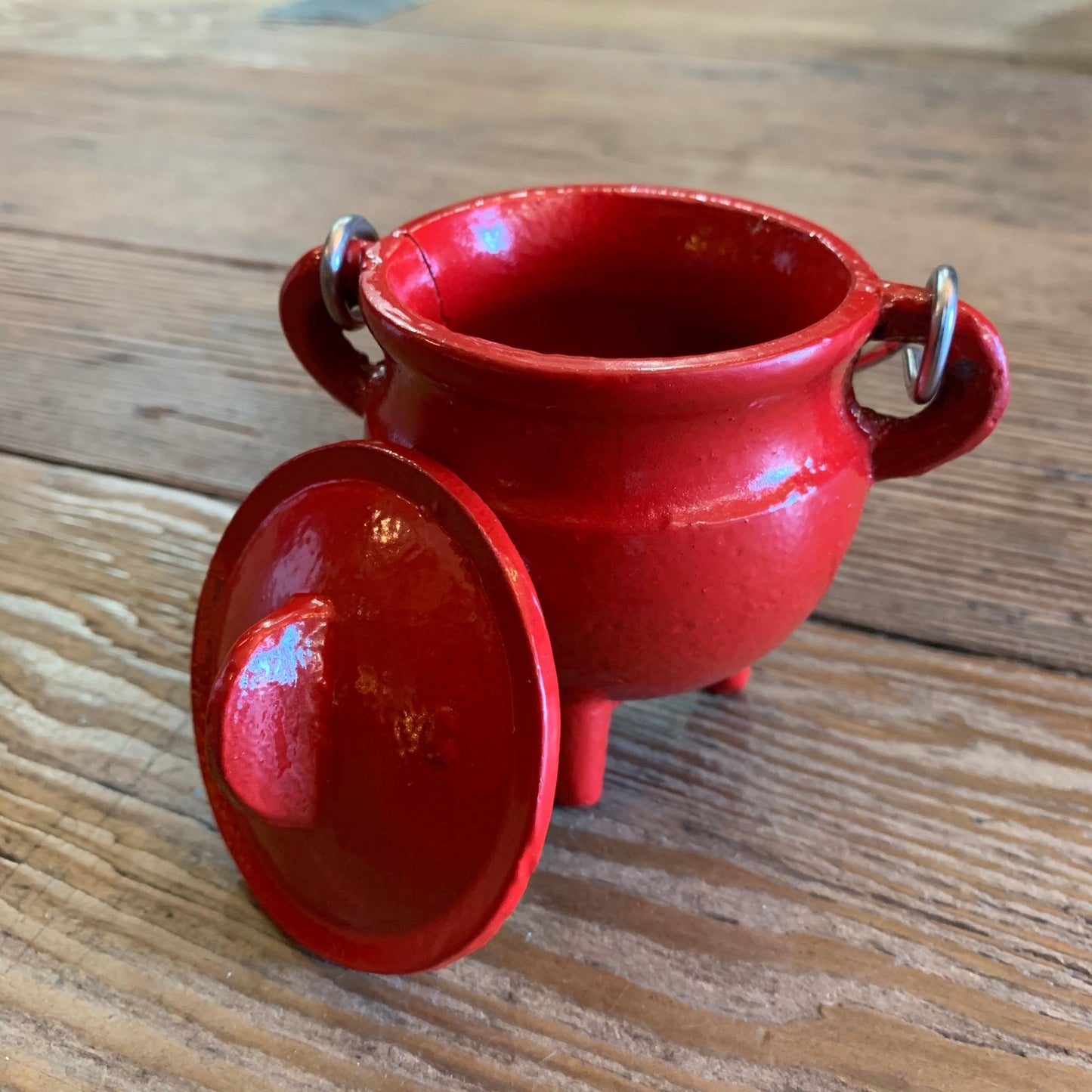 Small Red Cast Iron Cauldron 3" - Loved To Death