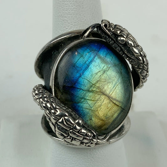 Snake Labradorite Sterling Ring - Loved To Death