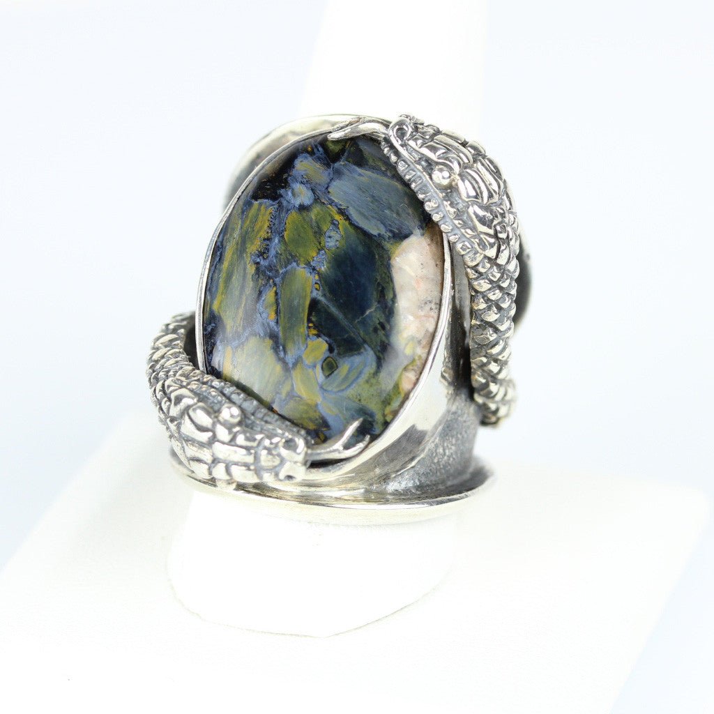 Snake Pietersite { Blue } Sterling Ring - Loved To Death