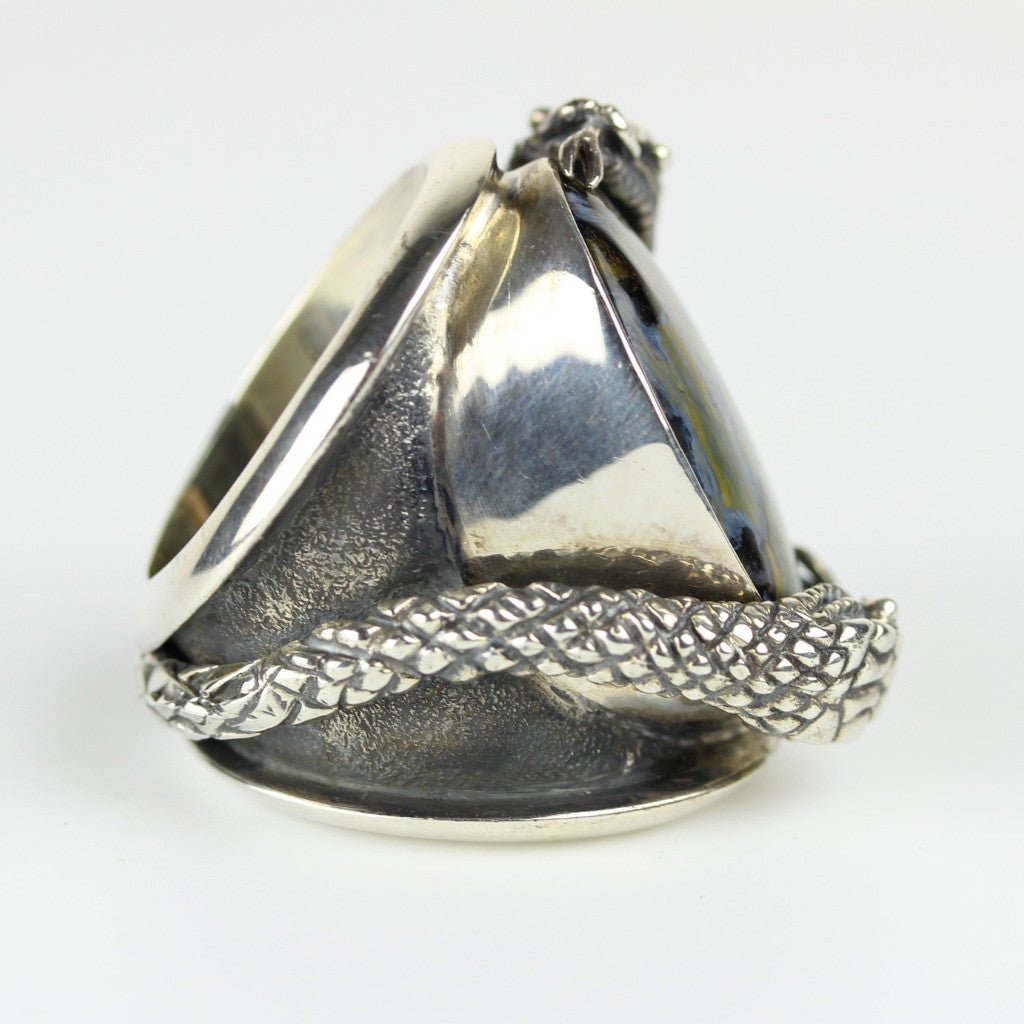 Snake Pietersite { Blue } Sterling Ring - Loved To Death