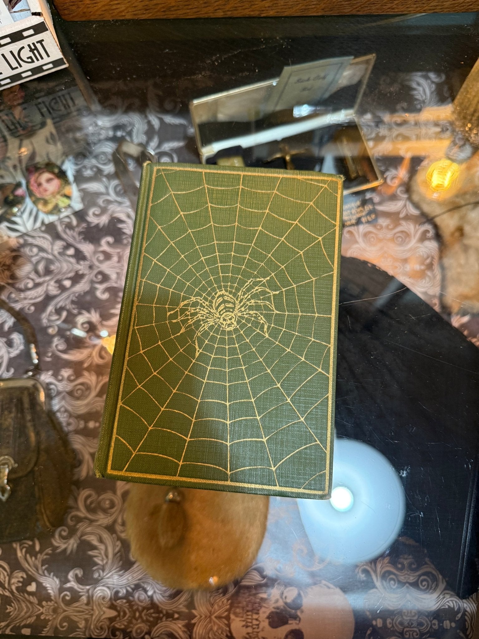 Spider In Web Gold Embossed { The Evil Shepherd } 1922 Oppenheimer Book - Loved To Death