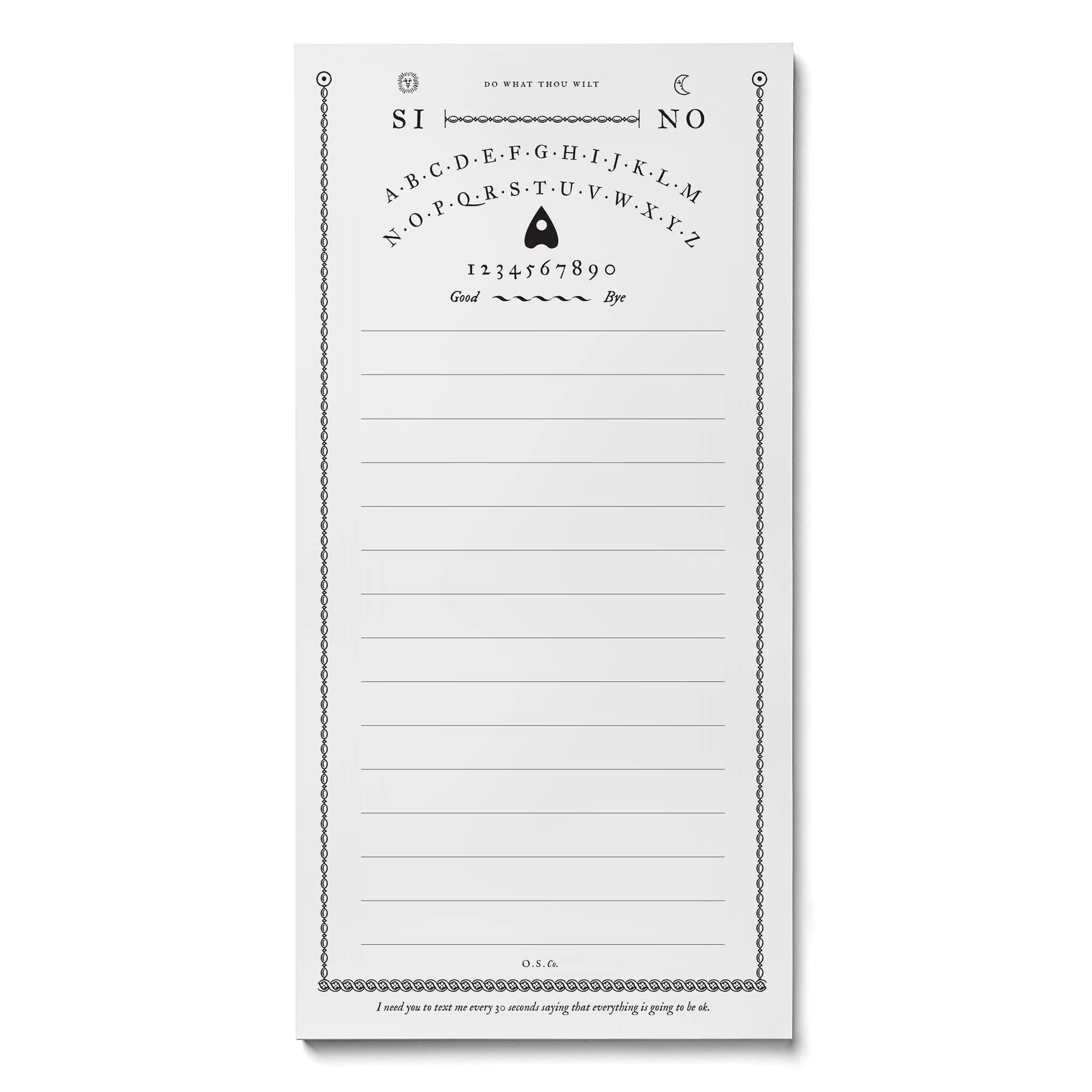 Spirit Board Notepad - Loved To Death