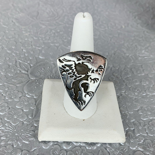 Sterling Griffin shield Ring - Loved To Death