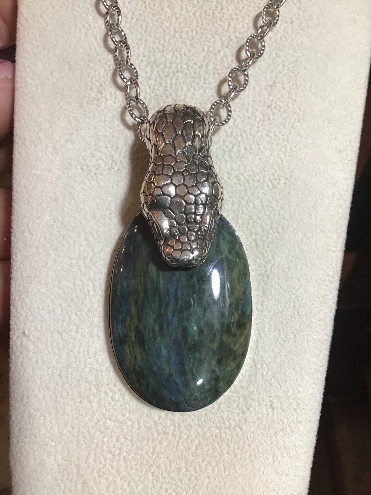 Sterling Serpent Velvet Obsidian Necklace - Loved To Death