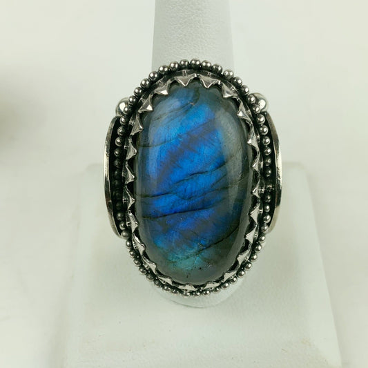 Sterling Valhalla Large Labradorite Ring - Loved To Death