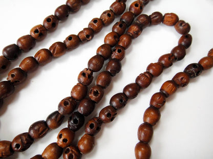 Tiny Wood Skull Mala - Loved To Death