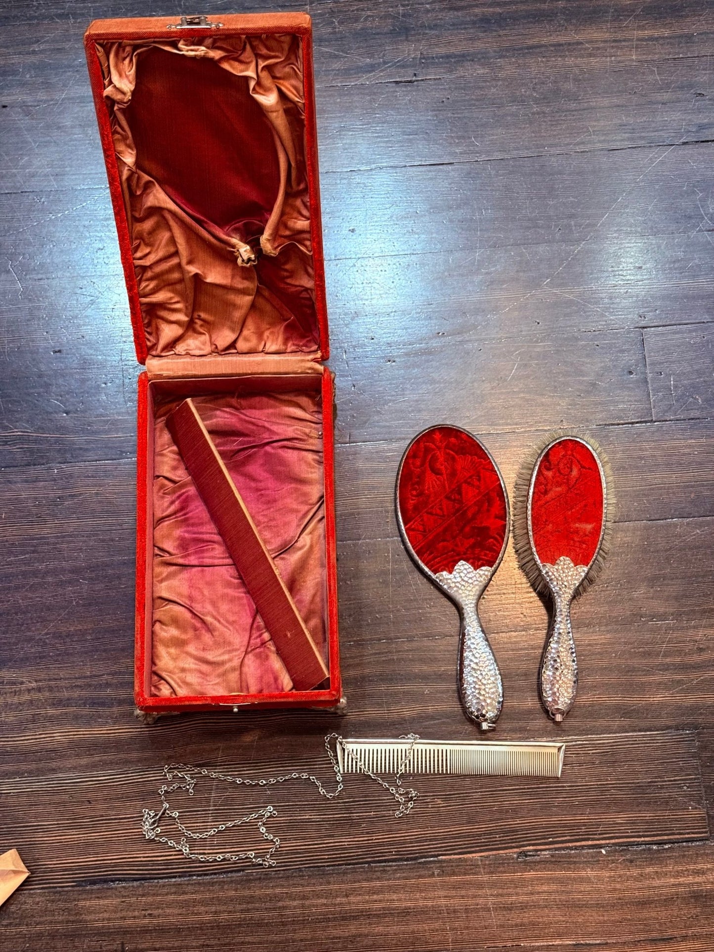 Victorian Red Velvet Vanity Set - Loved To Death